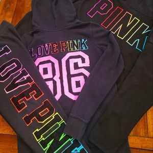 VICTORIA'S SECRET PINK VINTAGE  OMBRE RAINBOW "RARE" "HTF" TRIO